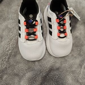 Adidas Kids' White Sneakers with Black Stripes
